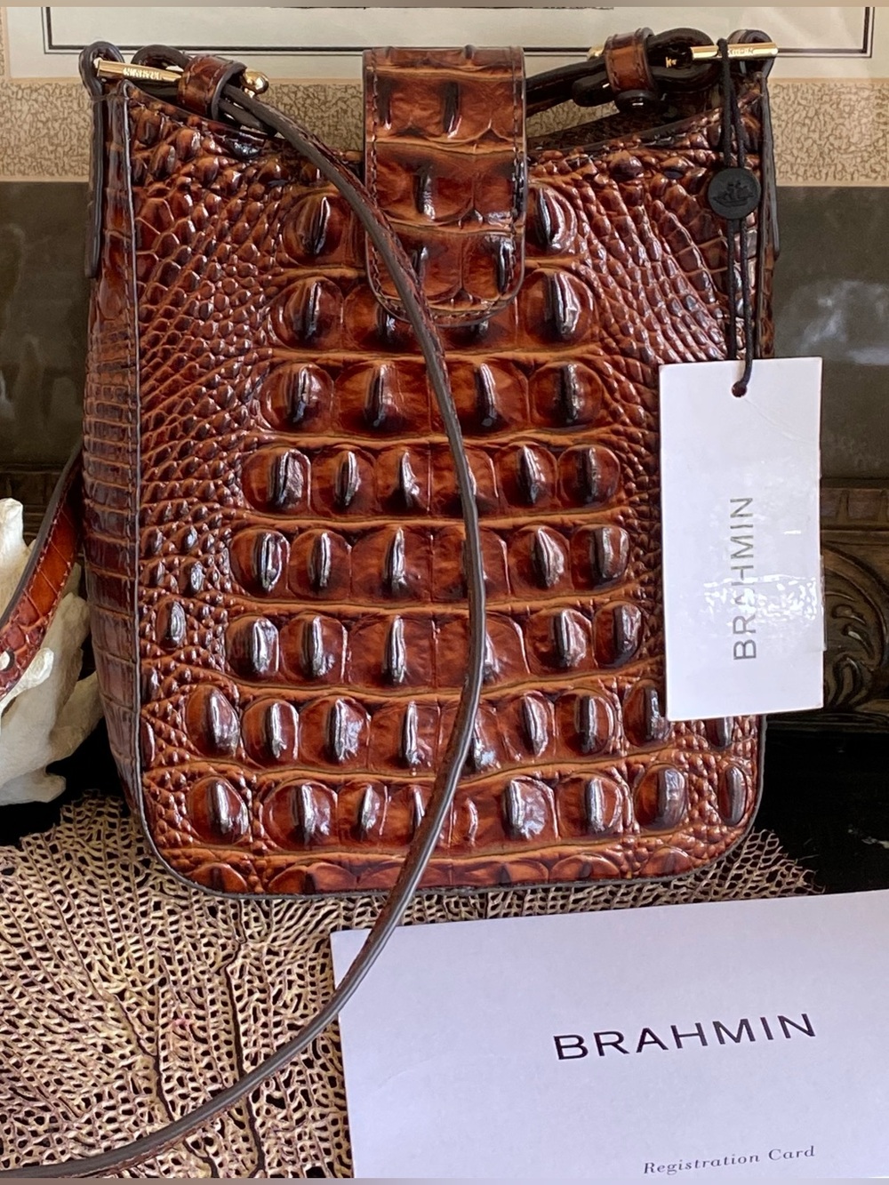 BRAHMIN PECAN MARLEY CROSSBODY with defect - Picture 2 of 11